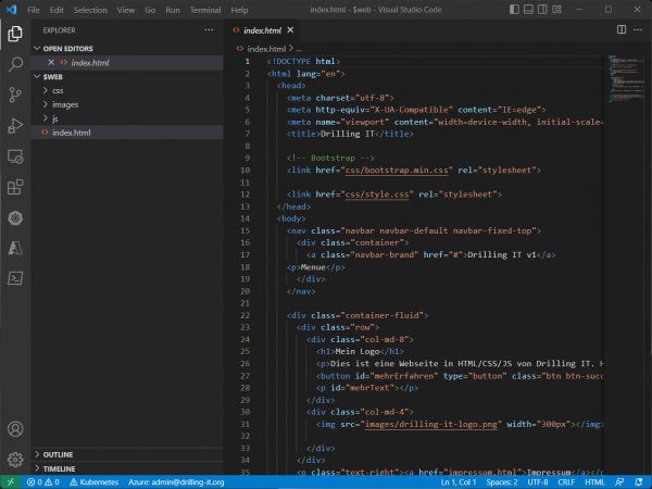JavaScript-Website in VS Code entwickeln. (Bild: Drilling / Microsoft)