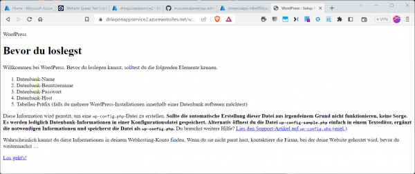 Der WordPress-Installer „from scratch“.
