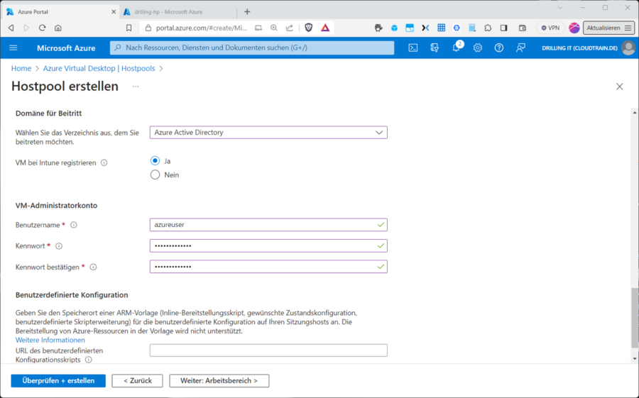 Der Domänen-Beitritt für den Hostpool beeinflusst maßgeblich, wo dein User-Management stattfinden kann.