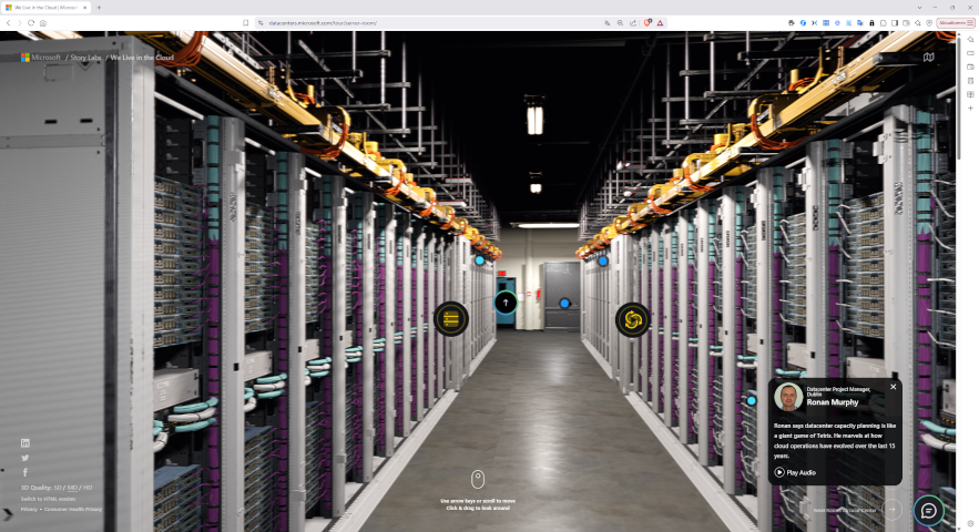 ein Rundgang durch einen Serverraum.