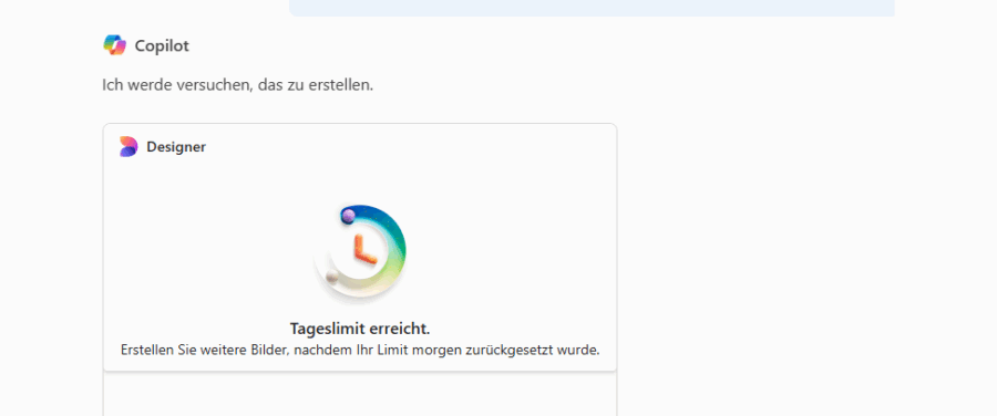 Ohne explizite Copilot-Lizenz können Sie durchaus Mal an das erlaubte Tageslimit von Anfragen stoßen.