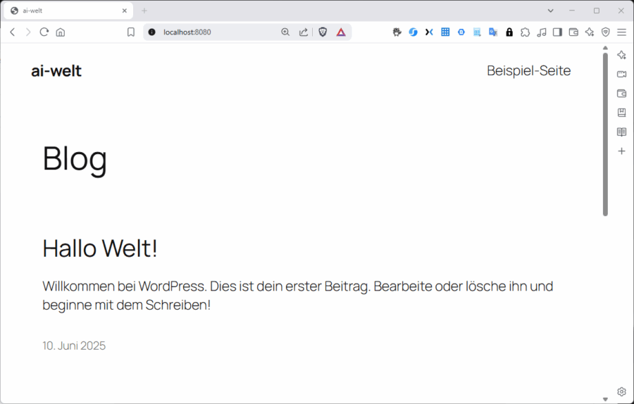 Eine lokale WordPress-Testumgebung via Docker Compose.