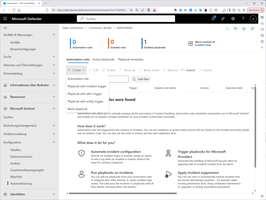 Seit 2023 sind "automation-rules" die zentrale Schaltstelle für SOAR.