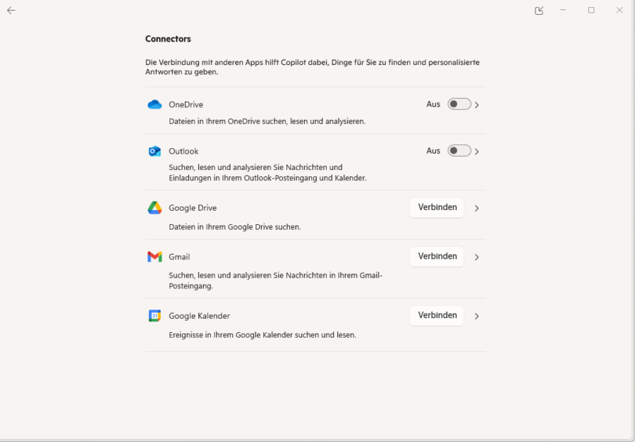 Auch im kostenlosen Copilot Chat können Sie auf Wunsch "persönliche" Datenquellen anbinden.