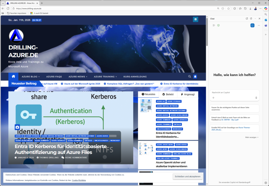 Selbstverständlich ist Copilot nach wie vor in den Edge-Browser integriert.