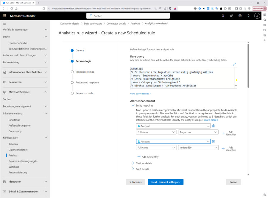 Der Assistent führt Sie zuverlässig durch die Regelerstellung.