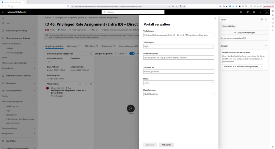 Weisen einen Vorfall einem verantwortlichen Bearbeiter zu.